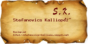 Stefanovics Kalliopé névjegykártya